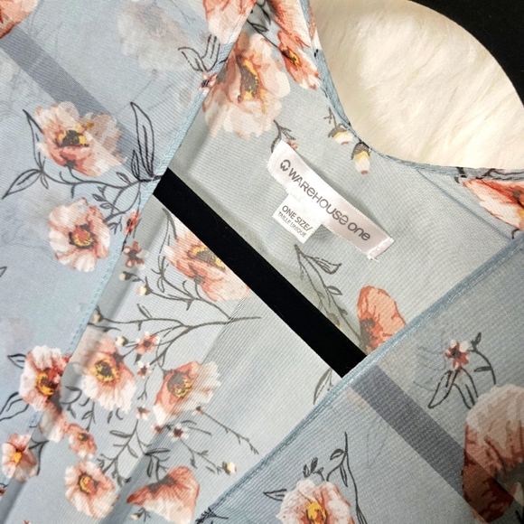 Floral Oversized Open-Front Kimono - Picture 2 of 5